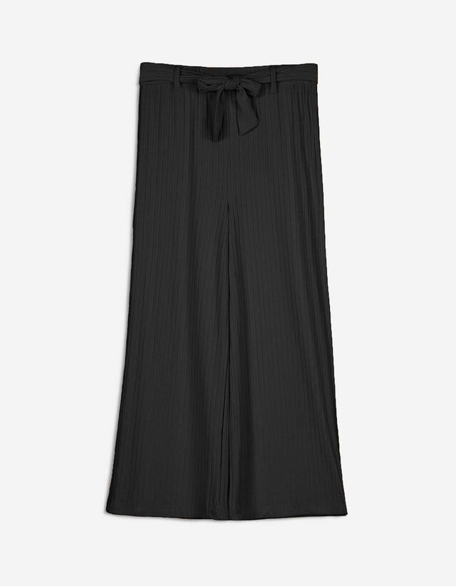 Pantaloni culotte - A costine - nero
