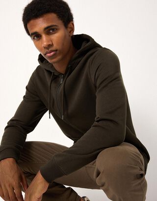 Sweatjacke - Kapuze - Khaki