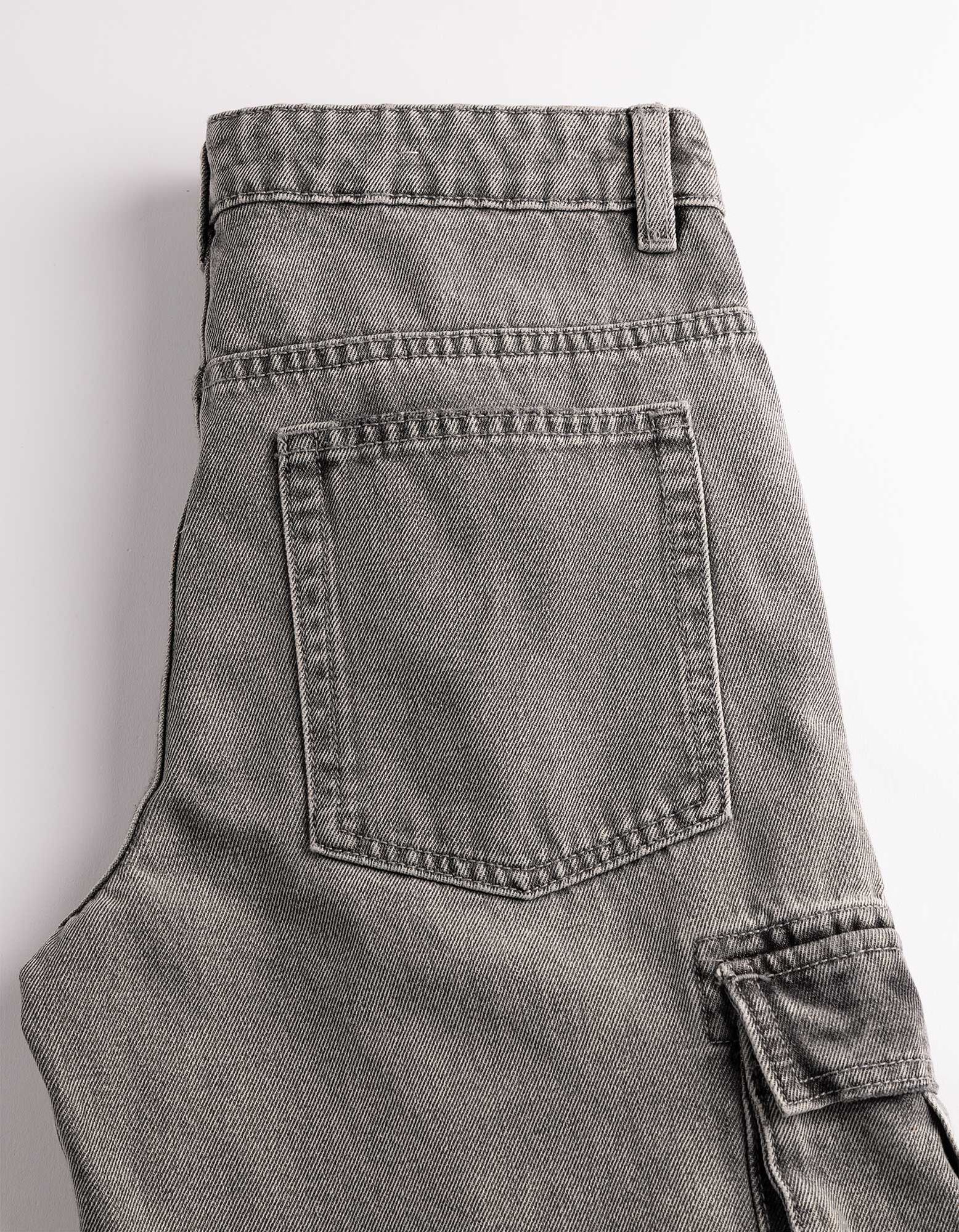 Pantalon cargo - Coupe ample - Gris