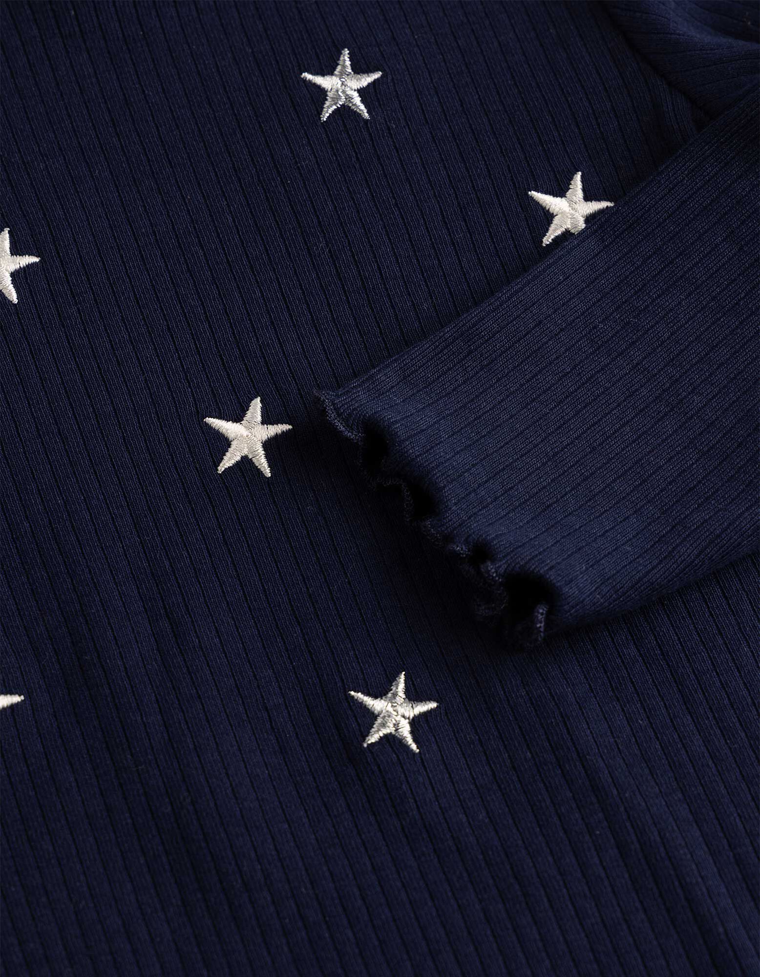 Langarmshirt - Feinripp - Dunkelblau