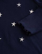 Langarmshirt - Feinripp - Dunkelblau