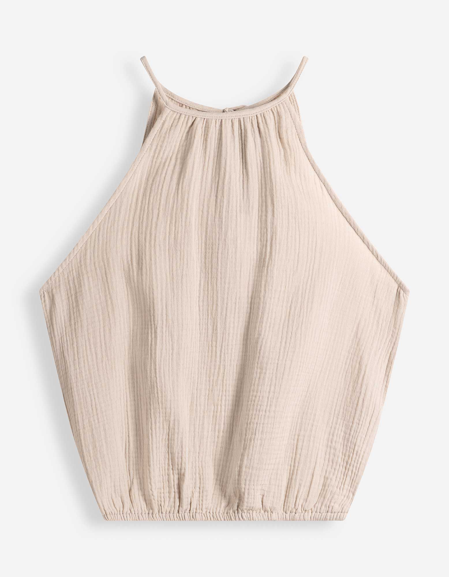 Blusentop - einfarbig - beige