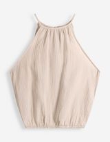 Blusentop - einfarbig - beige