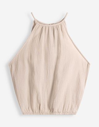 Blusentop - einfarbig - beige