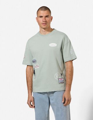 T-Shirt - Allover-Print - hellgr&uuml;n