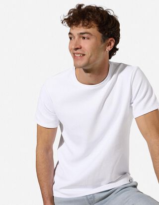 T-Shirt - einfarbig - Wei&szlig;