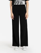 Palazzo kelnės - Tamprus juosmuo - juodas