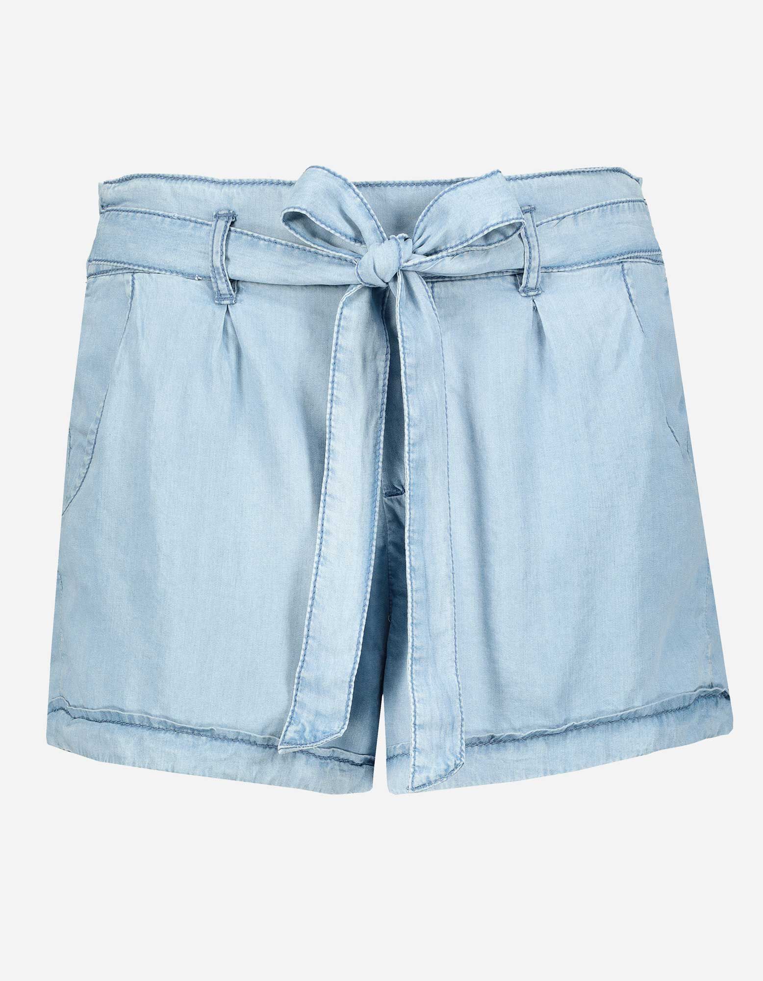 Short - Finition d&eacute;lav&eacute;e &agrave; l&rsquo;acide - Bleu clair