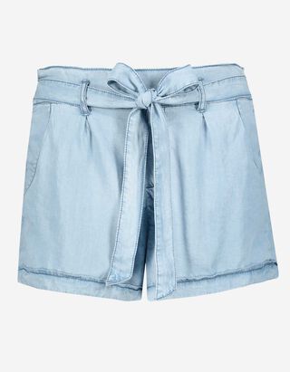 Short - Finition d&eacute;lav&eacute;e &agrave; l&rsquo;acide - Bleu clair