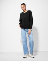 Meleg&iacute;tőfelső - Strasszokkal - fekete