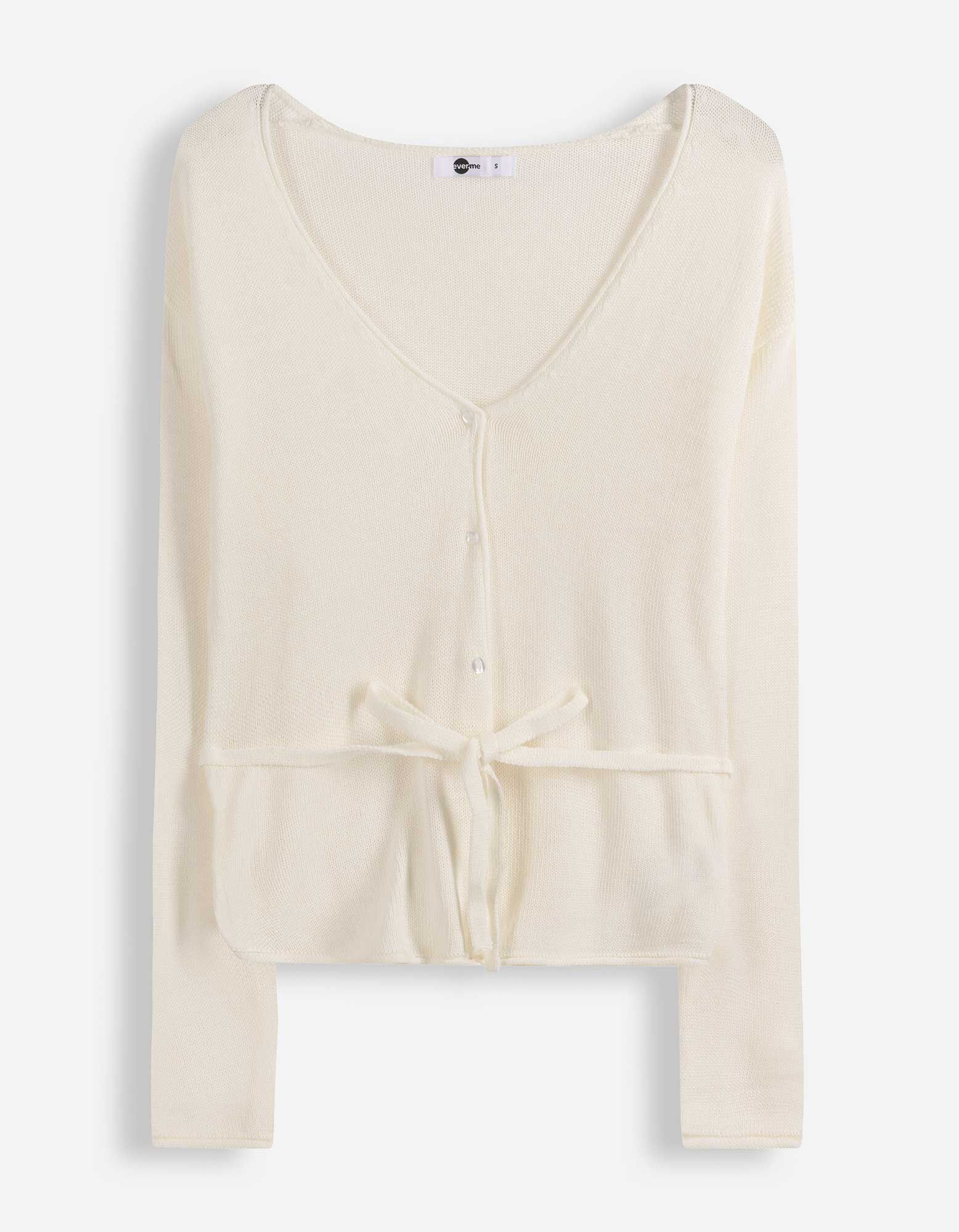 Cardigan - Viskose-Mix - wei&szlig;