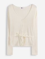 Cardigan - Viskose-Mix - wei&szlig;