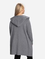 Lang vest - Wol look - donkergrijs