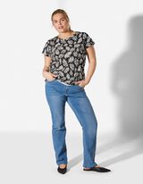 T-Shirt - Allover-Muster - schwarz