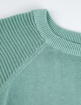 Pulóver - Feliratos címkével - türkiz