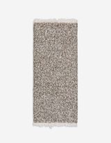 szal pętla - frędzle na krawędziach - ciemny zielony