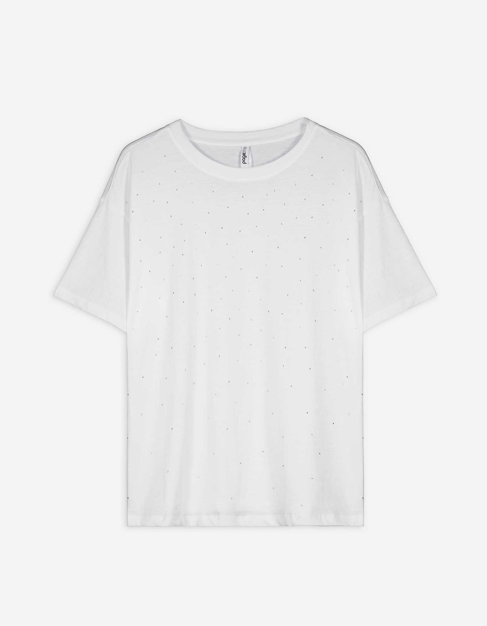 T Shirt Zierperlen weiB Takko Fashion