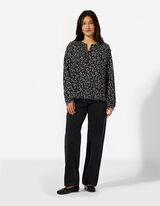 Bluse - Florales Muster - Beige