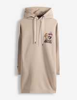 Kleid - R&uuml;ckenprint - beige