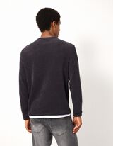 Langarmshirt - Double-Layer-Look - Dunkelgrau