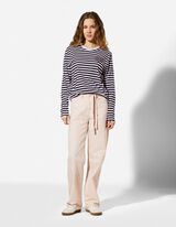 Langarmshirt - Streifen - schwarz