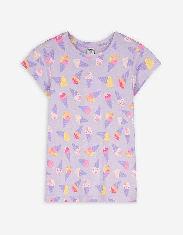T-Shirt - Allover-Print - lila
