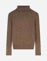 Strickpullover - Rollkragen - braun