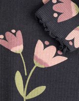 Langarmshirt - Allover-Print - dunkelgrau