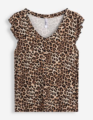 Top - Leopardenmuster - Beige