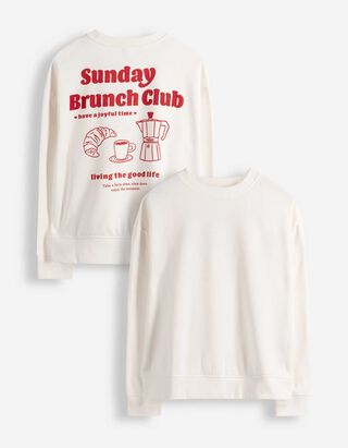 Sweatshirt - Print - wei&szlig;