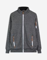 Sweatjacke - Stehkragen - schwarz