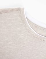 Tričko s dlhými rukávmi - Dvojvrstvový vzhľad - bezova