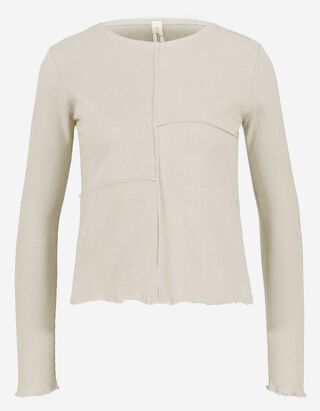 Longsleeve - Geschulpte zoom - wit