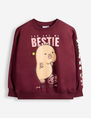 Sweatshirt - Capyfun - Donkerrood