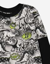 Pikkade varrukatega s&auml;rk - kahekihiline v&auml;limus - valge