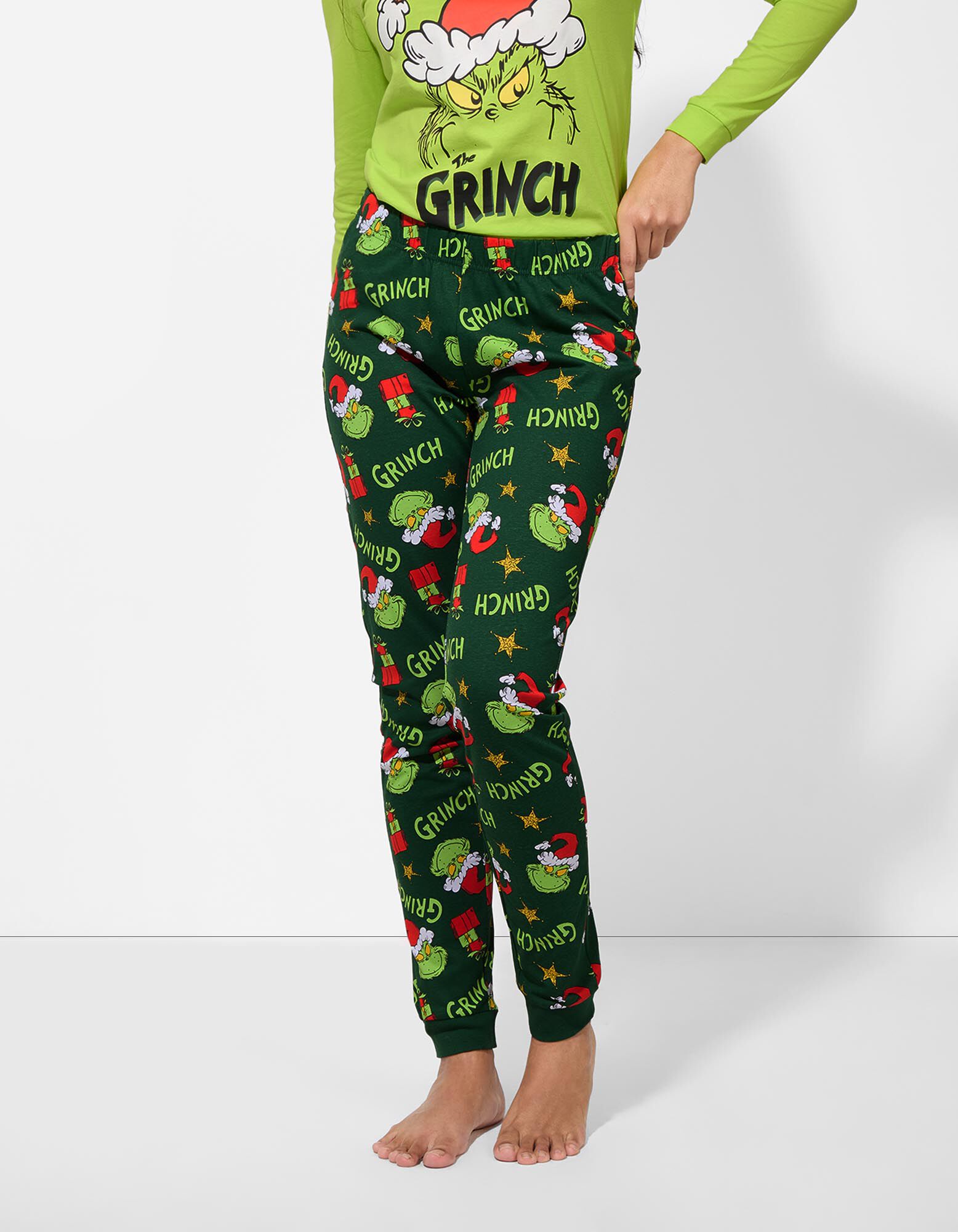 Set pijama alcătuit din bluză și pantaloni - Grinch - Bronz