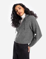 Kampsun - l&uuml;hendatud - tumehall