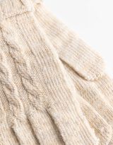 Handschuhe - Zopfstrick - Beige