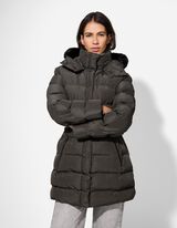 Giacca trapuntata - Pelliccia sintetica rimovibile - verde scuro