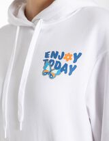 Felpa con cappuccio - Oversized Fit - bianco