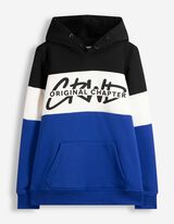 Hoodie - Color-Blocking - blau