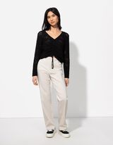 Pullover - paelad - must