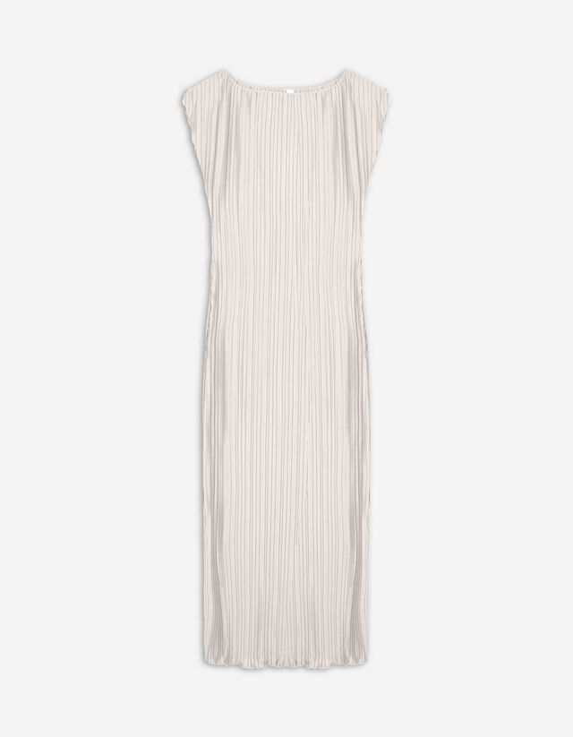 Kleid - Plisseefalten - weiß