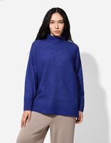 Maglione - Collo a mosca - blu scuro
