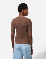 Strickpullover - Baumwoll-Mix - braun