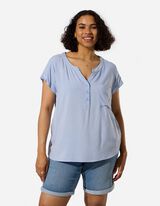Bluse - Viskose - Hellblau