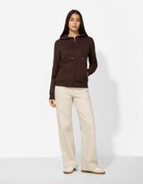 Prop&iacute;nac&iacute; mikina - Kapuce se &scaron;ňůrkou na stažen&iacute; - tmave hneda