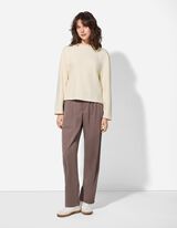 Pulover - Amestec de bumbac - Alb