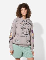 Hoodie - Allover-Print - beige