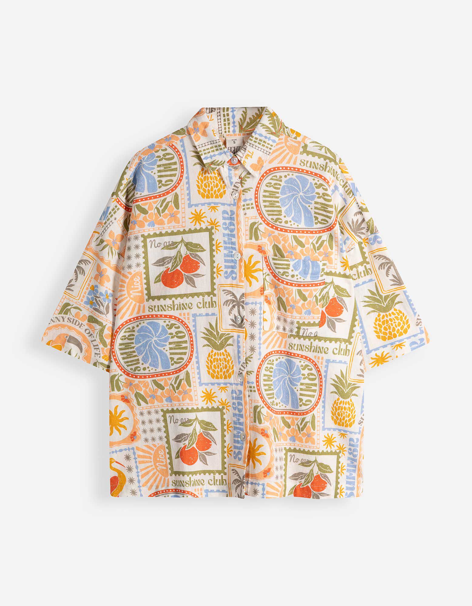 Bluse - Allover-Muster - wei&szlig;